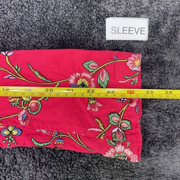 Vtg Johnny Was BIYA Cotton S Floral Embroidered Flowers Jacket Blazer Top - Picture 10 of 11